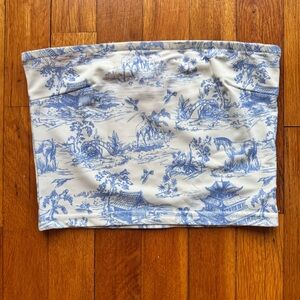 Edikted Blue and White Crop Top